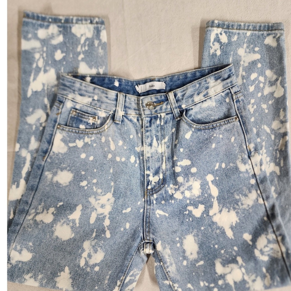 🖌Adika Bleach Splatter Tie-Dye Mom Jeans streetwear skatecore grunge Y2K denim